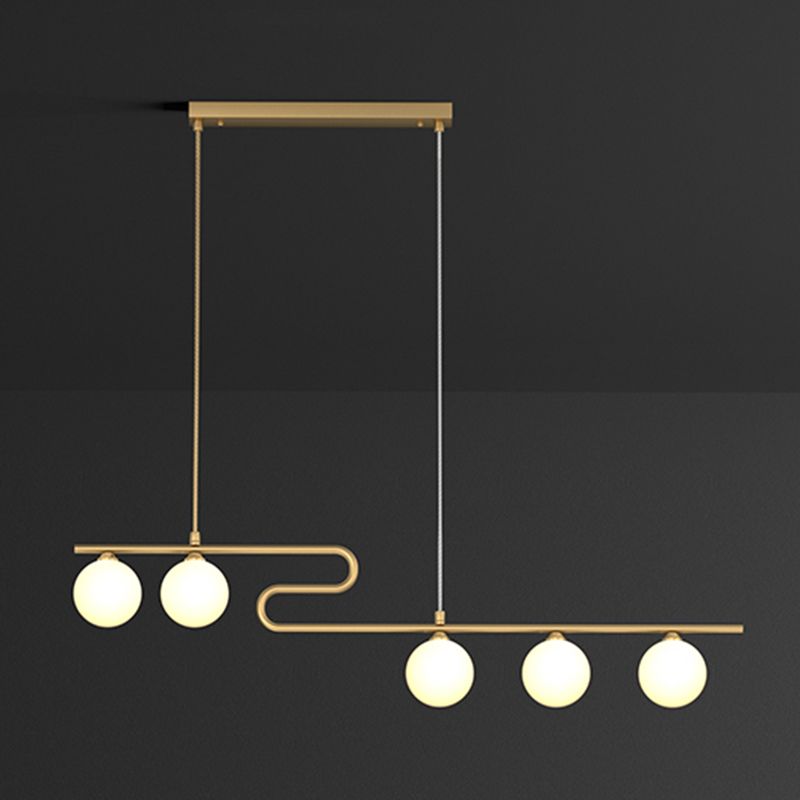 Partido de iluminación de la isla esférica Luz colgante de la isla de vidrio nórdico para comedor