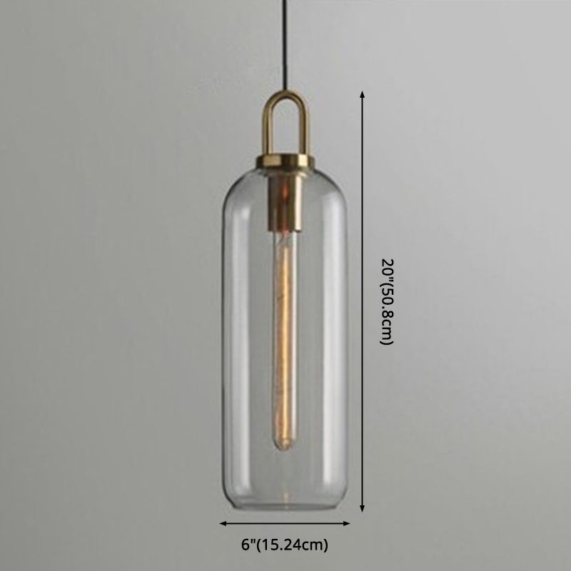 Contemporary Blown Glass Pendant Light 1-Light Hanging Pendant Lighting For Bedroom