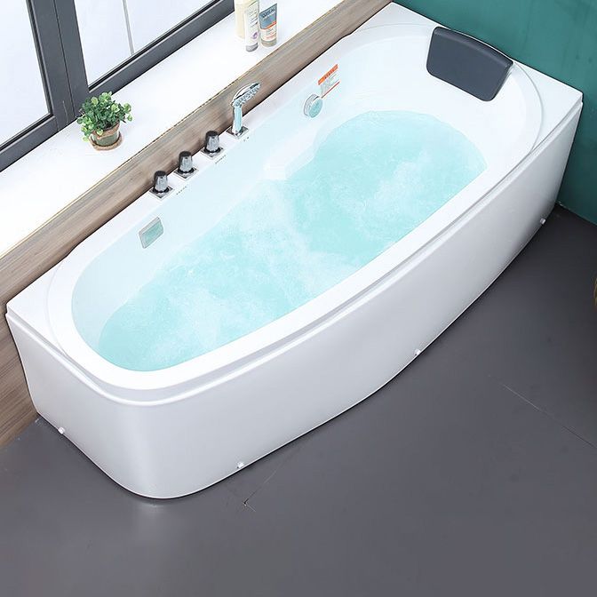 Modern Acrylic Bath Soaking Corner White Bathtub , 29.92-inch Wide