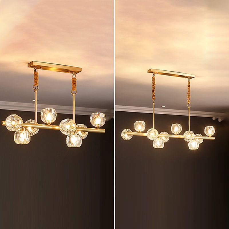Modern Style Dining Pendant Light Crystal Shade Chandelier Lamp Fixture for Kitchen