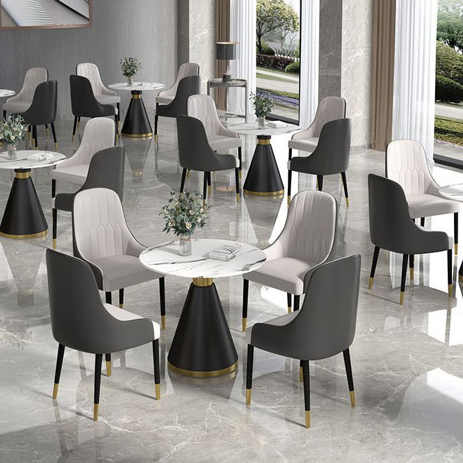 Glam Sintered Stone Dining Table Set Round 1/2/5 Pieces Dining Set