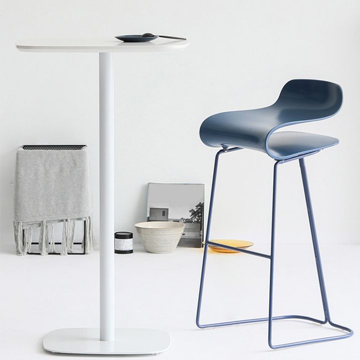 Backrest Armless Counter Stool Modern Iron Bar Stool with Plastic Cushion