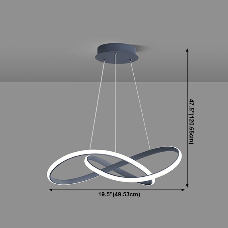 Linear Shape Chandelier Lamp Modern Single Light LED Hanging Light for Bedroom