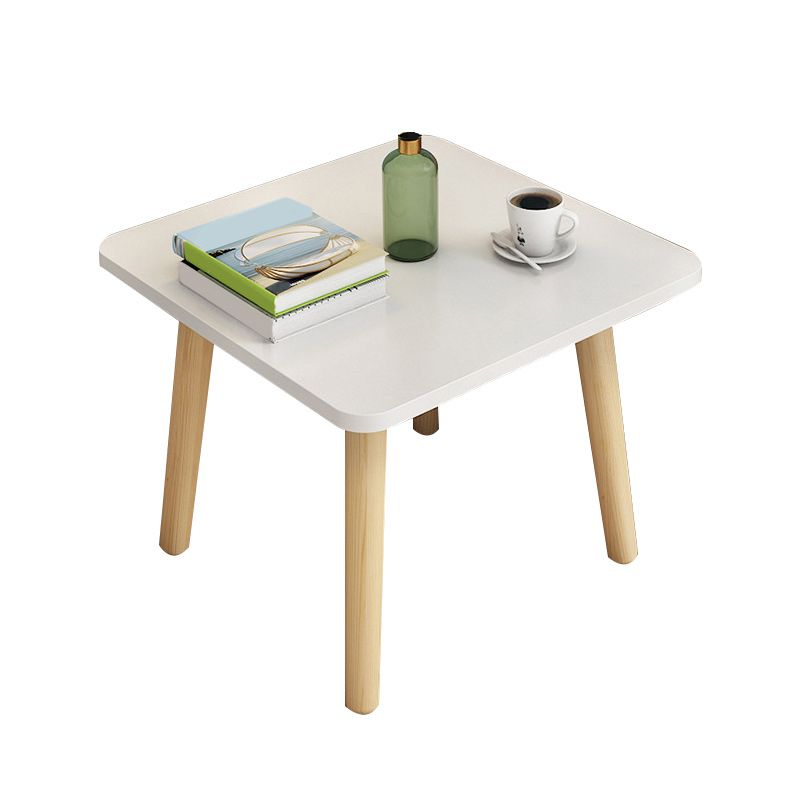 Contemporary Square End Table 4 Legs Solid Wood Side Table, 16.5" Tall