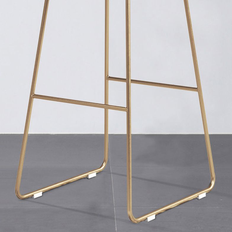 Glam Counter Barhocker, runder Barhocker, armloser Leder-Barhocker mit Fußstütze, Eisengestell