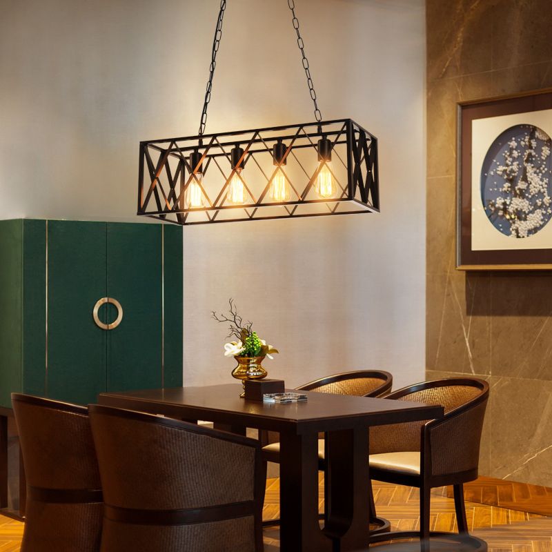 Industrial Island Pendant Lights Metal Multiple-Light Island Pendant Lighting