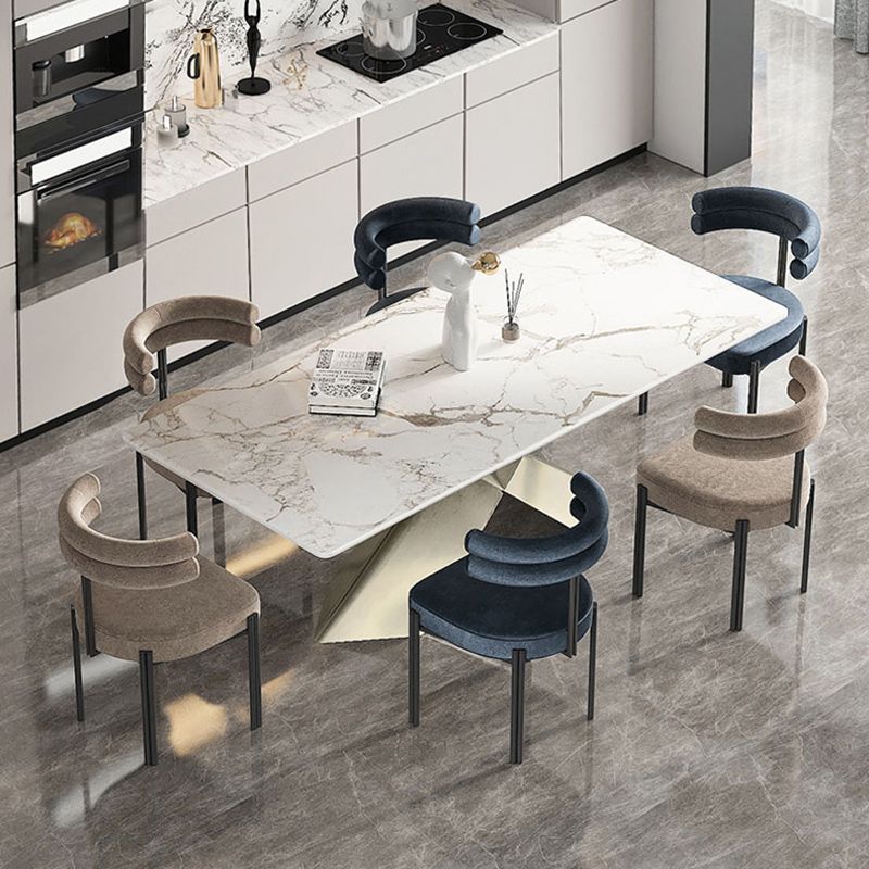 Scandinavian Style Upholstered Side Chairs Open Back Dining Side Armless Chair