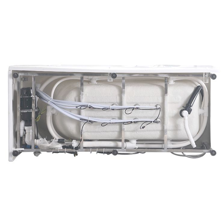Modern Acrylic Rectangular Bathroom Bathtub with Drain White Tub