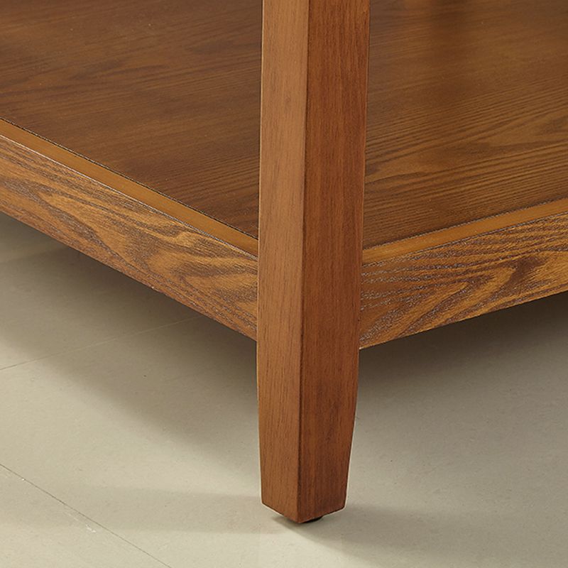 Farmhouse Living Room 4-Leg End Table One-Shelf Wooden Sofa End Table