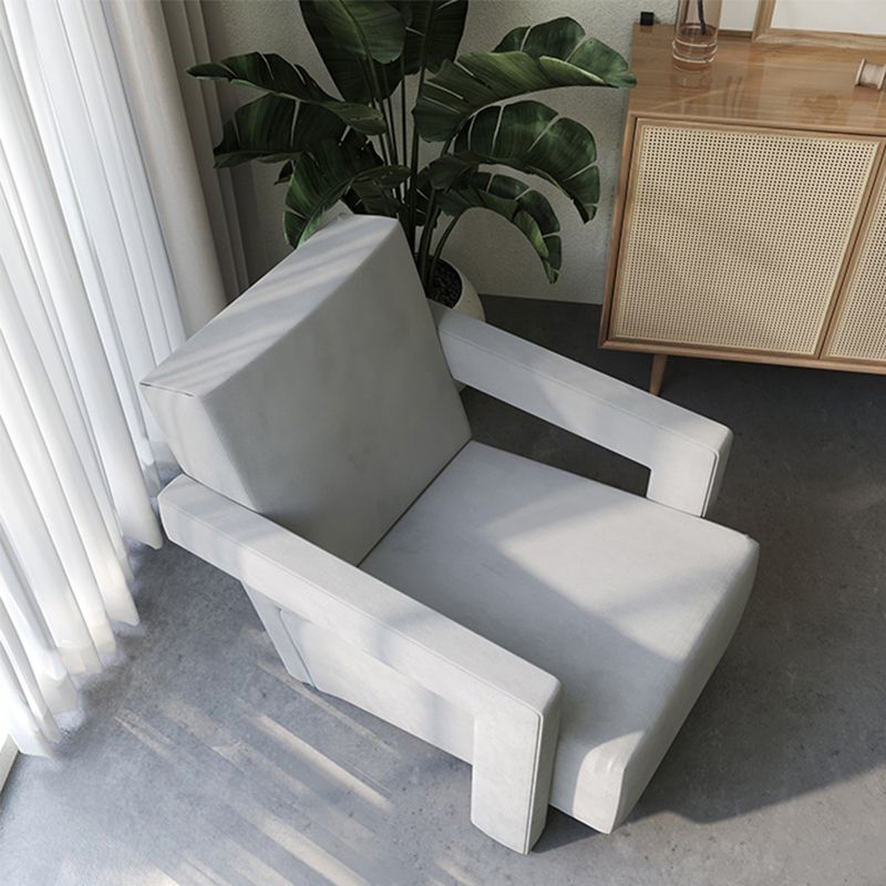 Mid-Century Modern Solid Color Accent Armchair Fixed Back Arm Chair for Living Room