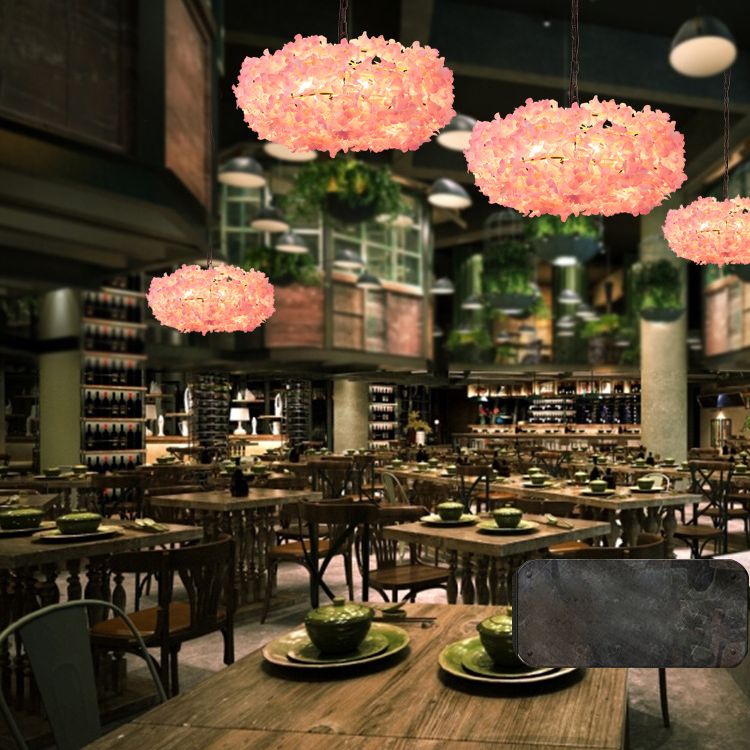 3-lichts moderne stijl bloemen hangen licht roze creatieve verlichting hanger voor coffeeshop