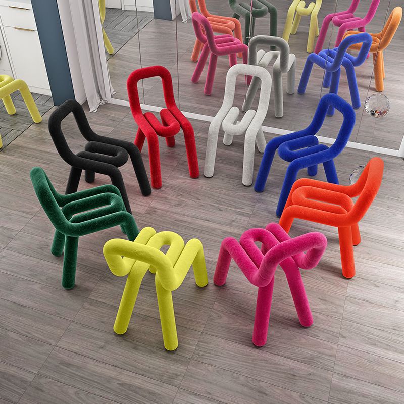 Sillas de comedor estilo moderno Sillas laterales sin brazos con patas de metal para cocina