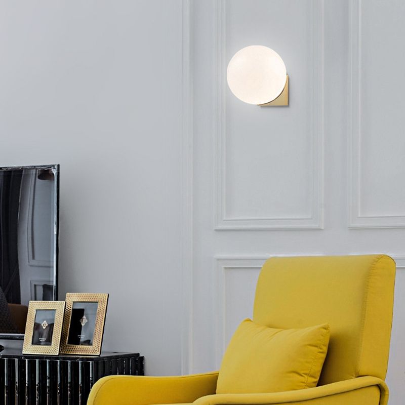 1-Light Bathroom Wall Light Fixture Modern Glass Wall Light Fixtures