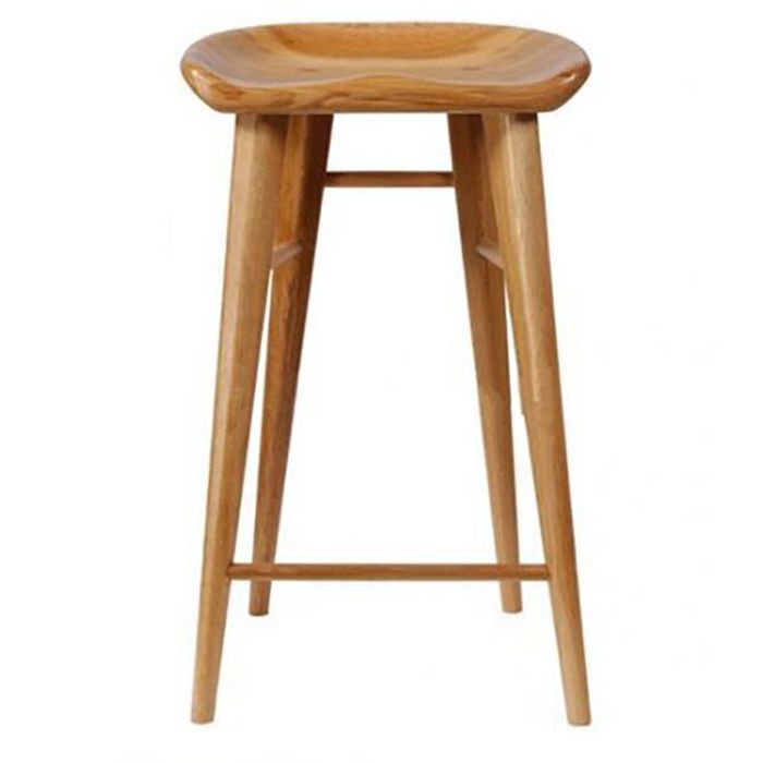 Moderner Barhocker aus massivem Holz mit Fußstütze, Wohnzimmer-Barhocker