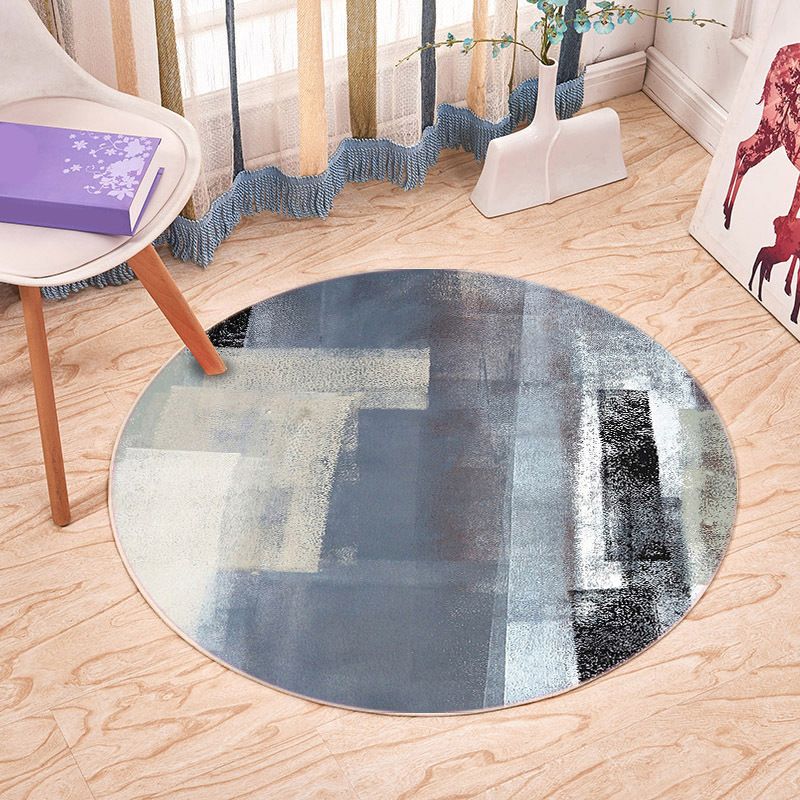 Casual Plant Printed Rug Multicolored Synthetics Area Carpet Non-Slip Backing Stain-Resistant Indoor Rug for Bedroom