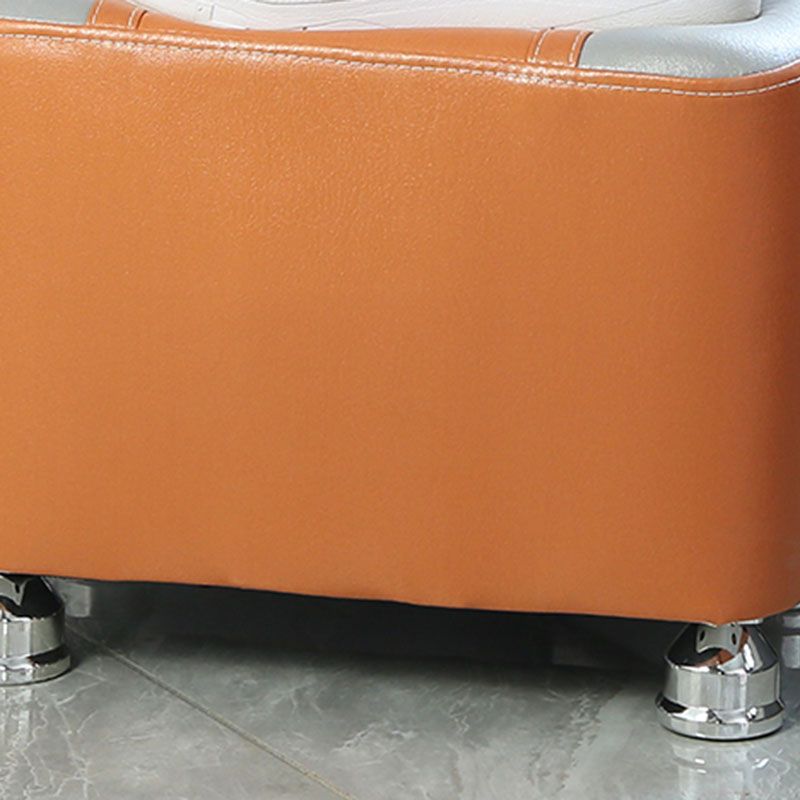 Color Matching Leather Standard Stool Modern Style Simple Rectangular Stool
