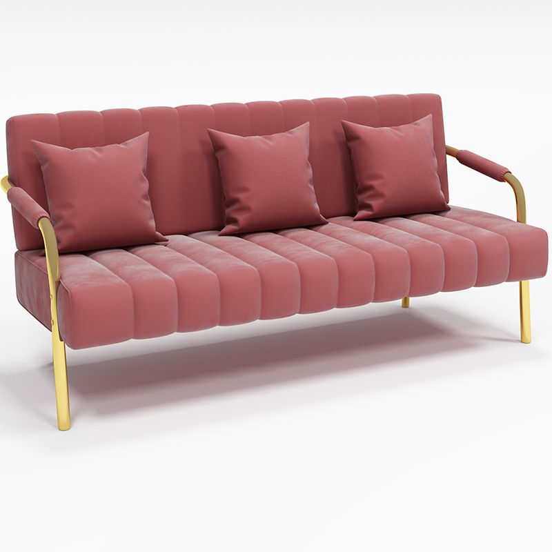 Modern Standard Metal Legs Sofa Macaroon Fabric Sofa for Apartment