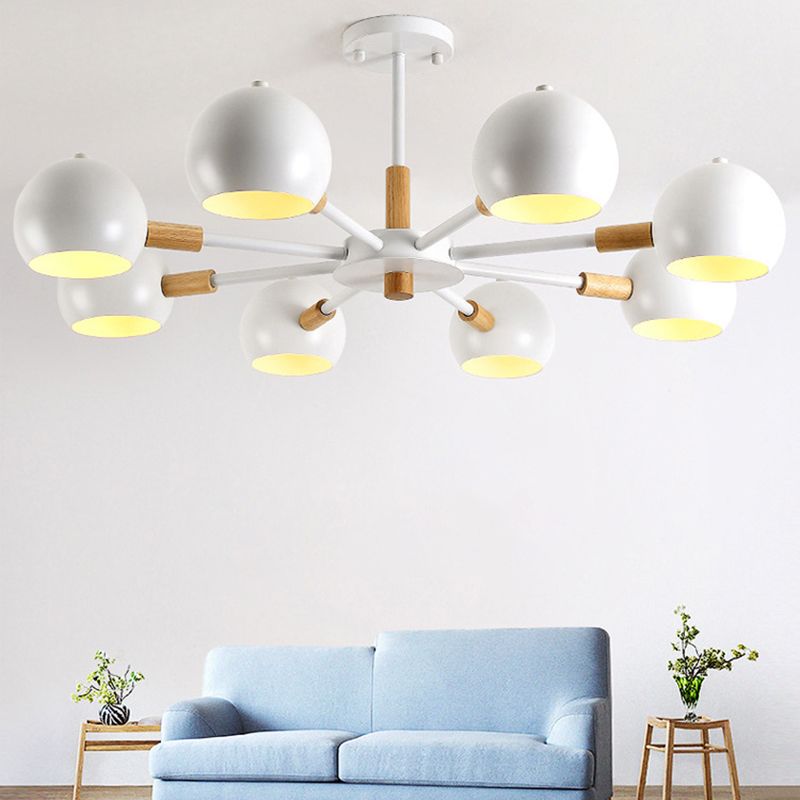 Living Room Chandelier Modern Multi Head Macron Hanging Fixture for Bedroom