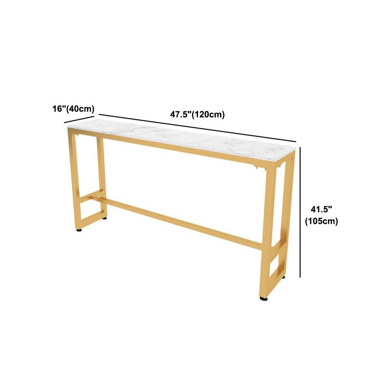 Glam 1/2/5 Pieces Bar Table Set Rectangle Bar Table with Metal High Stools for Home