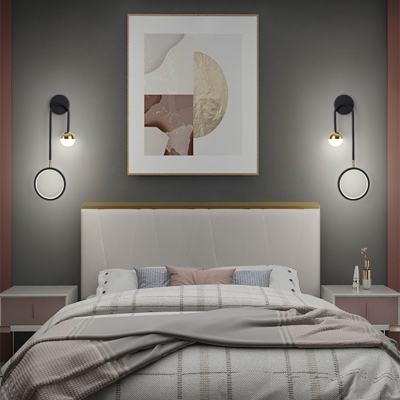 Luces de pared de forma de geometría de estilo de montaje de pared de metal de estilo de metal moderno en negro