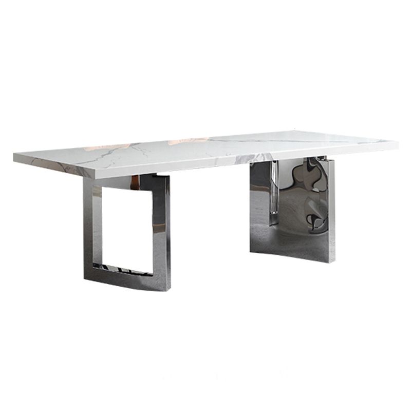 Modern 1/4/5/7 Pieces Dining Chairs Set Rectangle Stone Furniture in White