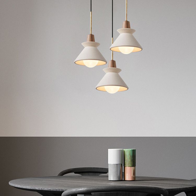 Modern Simplicity Cone Ceiling Chandelier Cement Hanging Light for Living Room