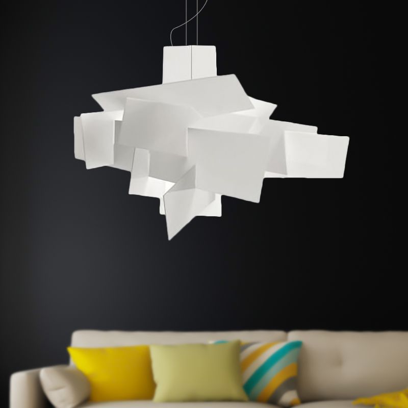 Acrylic Irregular Hanging Lamp Minimalist Single Light White Ceiling Pendant Fixture