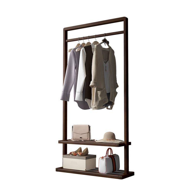 Traditional Coat Rack Free Standing Solid Wood Hooks Design Coat Rack With Shelves