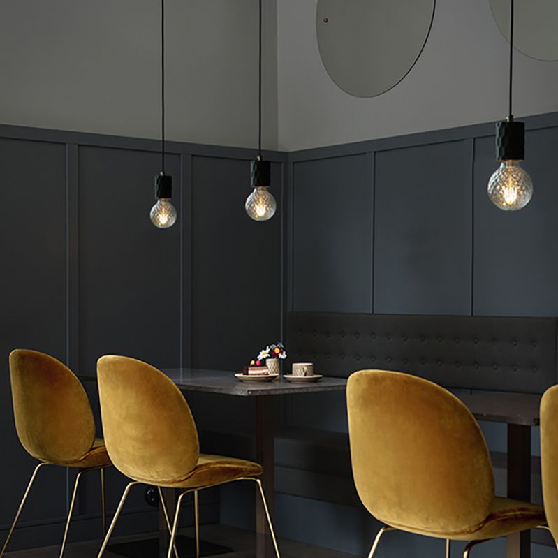 Mini-luminaire pendentif créatif nordique ciment monomoteur de bulbe bleu lumière suspendue pour le café