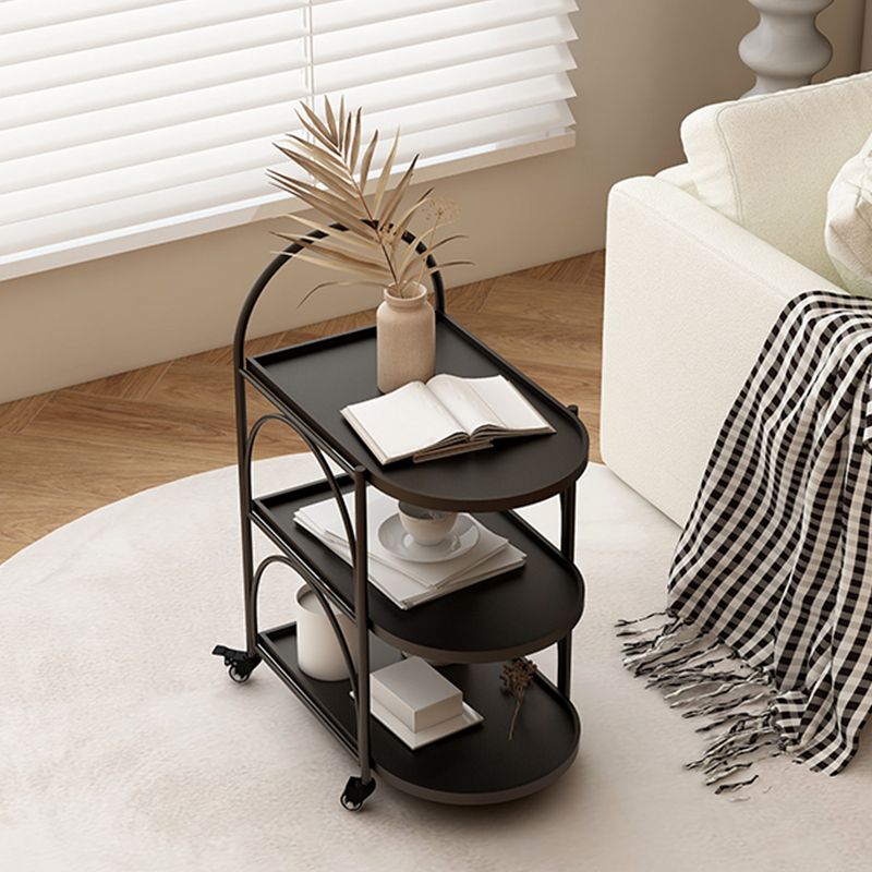 Oval 3-Tier End Table with Casters Modern Side Table with Wheels