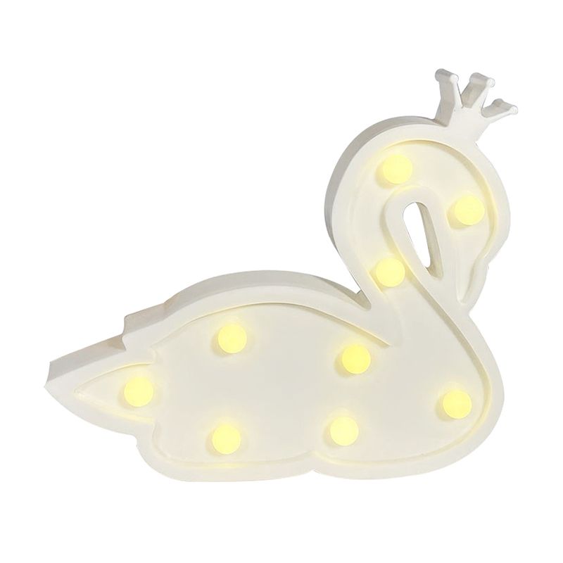 Plastic Swan Wall Night Lamp Contemporary LED Night Lighting for Children Bedroom