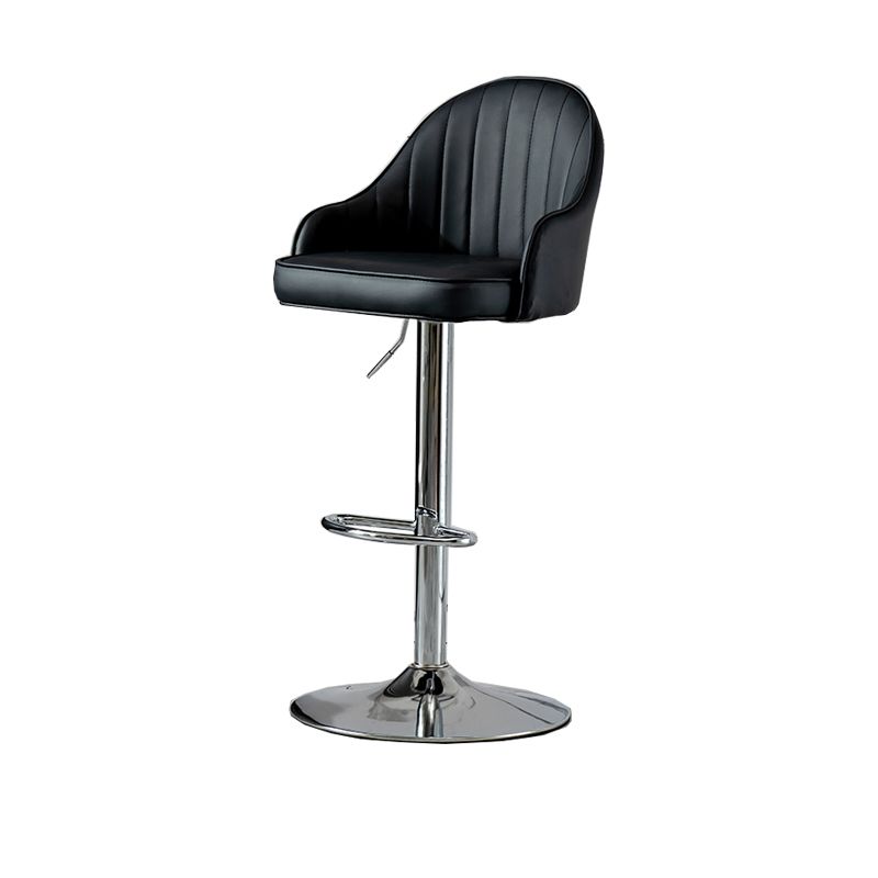 Contemporary Faux Leather Counter Stool Fabric Cushion in Matte Finish