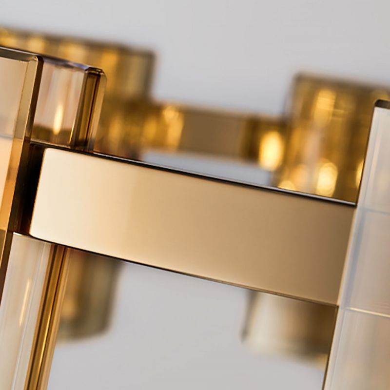 Moderner Kronleuchter helles Glas Metall Anhänger Licht für Wohnzimmer