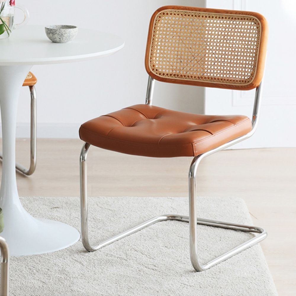 Contemporary Metal Dining Chairs Dining Open Back Side Chair for Home Use
