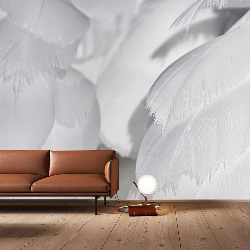 Photography Stain Resistant Mural Wallpaper Feather Sleeping Room Wall Mural