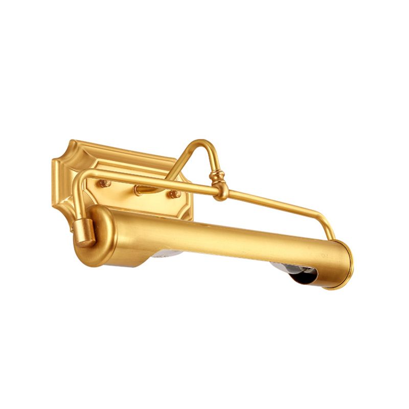 14" Long Metallic Bar Vanity Light Mid Century Modern Wall Mount Light in Brass