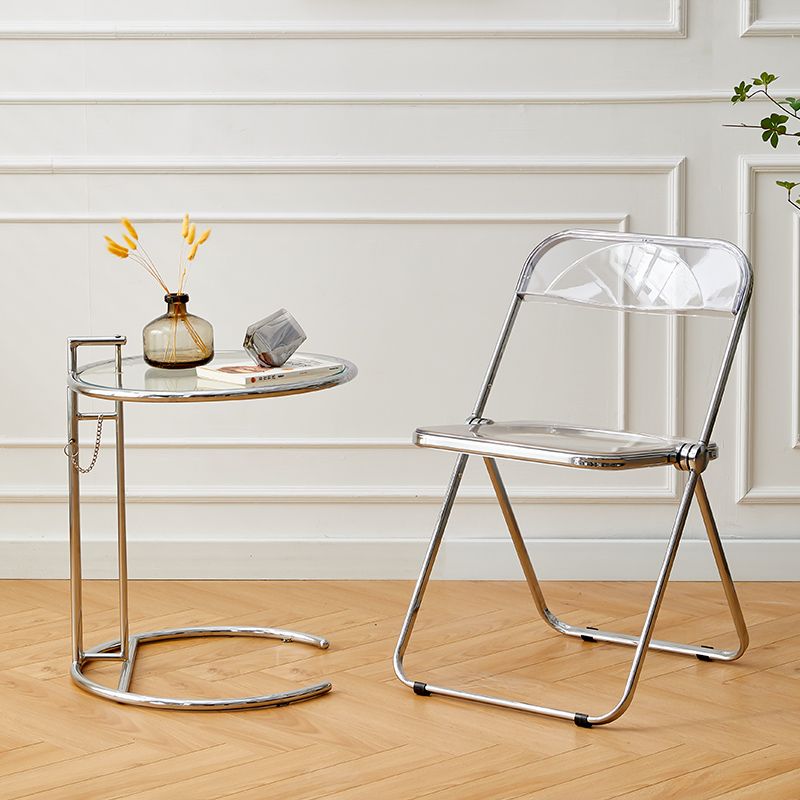 Chaise d'intérieur et d'extérieur moderne, chaise d'appoint en métal, pliable, à dossier ouvert, pour salle à manger