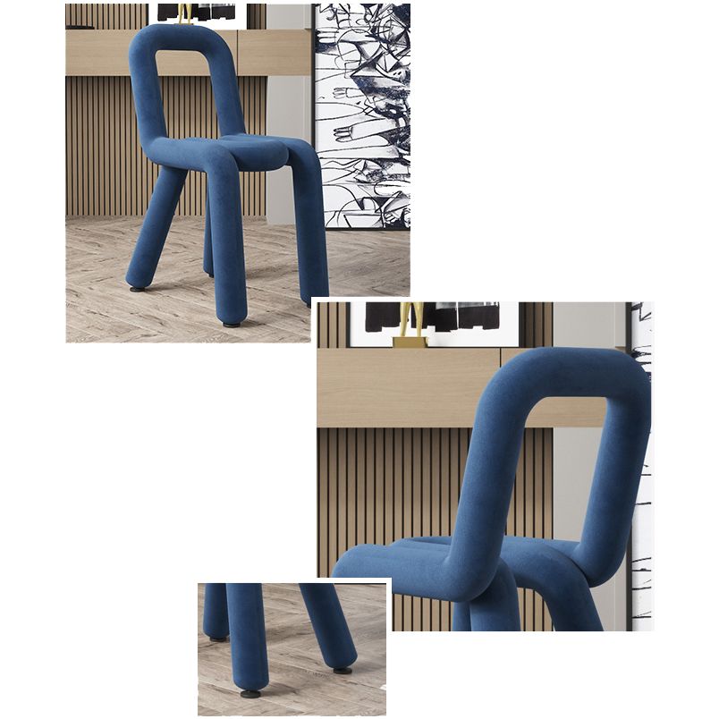 Sillas de terciopelo de estilo moderno, juego de sillas de comedor con parte trasera abierta