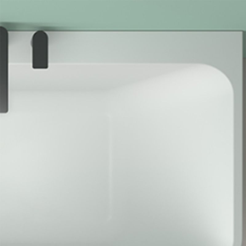 Modern Stone Rectangular Tub Soaking 22.05" Wide Bath with Overflow Trim Bath
