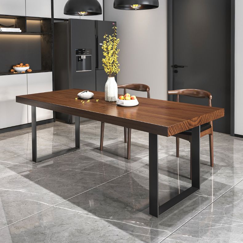 Industrial Rectangle Dining Table Set 1/4/5/7 Pcs Brown Wood Dinette Set