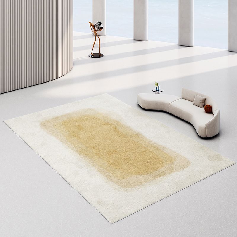 Modern Drawing Room Area Rug Khaki Polyester Area Carpet Non-Slip Backing Area Rug