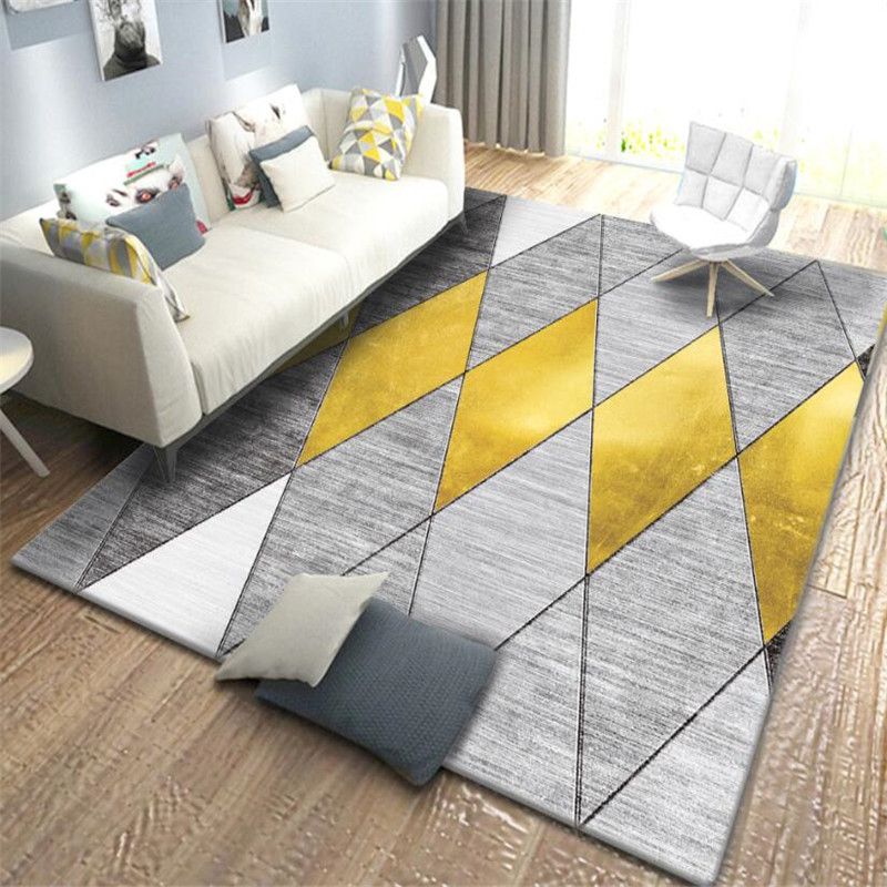 Modern Geometric Indoor Rug Leisure Patchwork Area Rug Polyester Carpet for Living Room