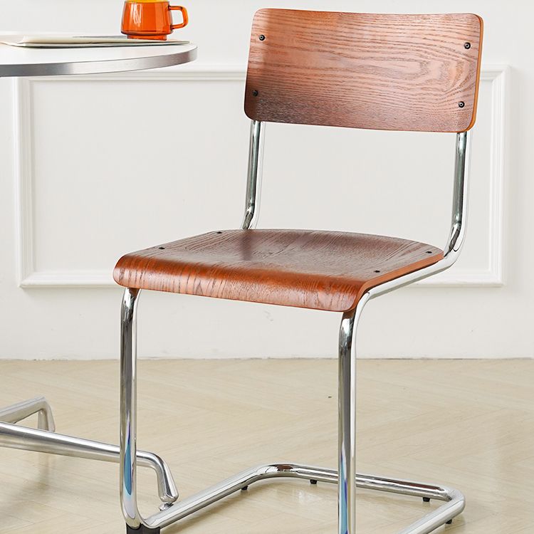 Contemporary Style Open Back Wood Armless Dining Side Chair for Home