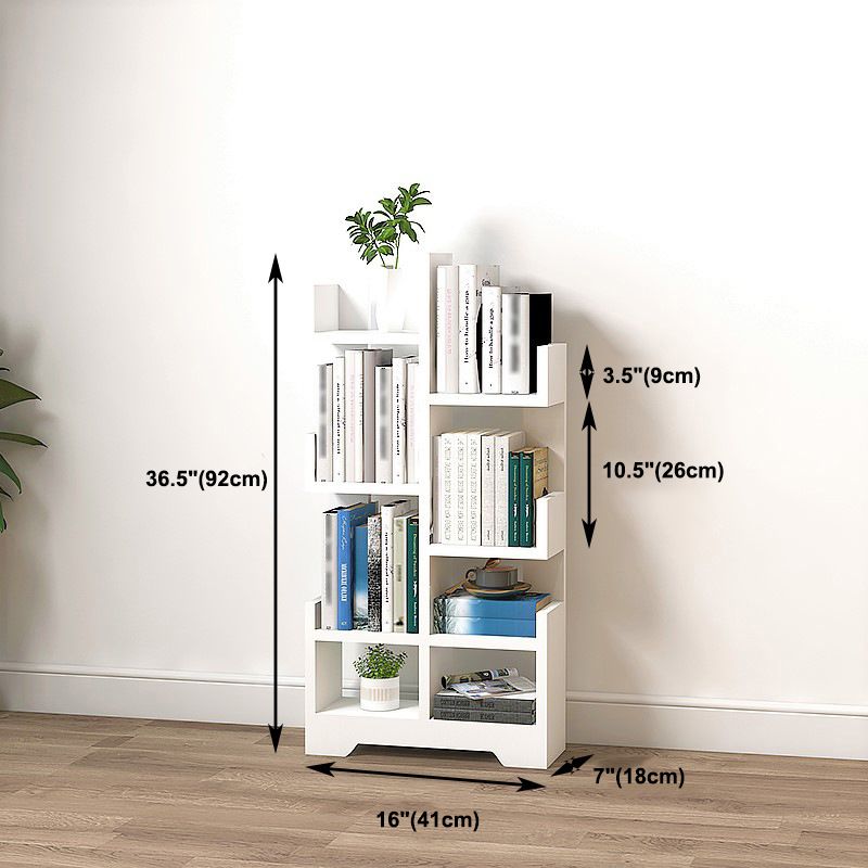 Scandinavian Manufactured Wood Geometric Bookshelf Vertical Open Bookshelf