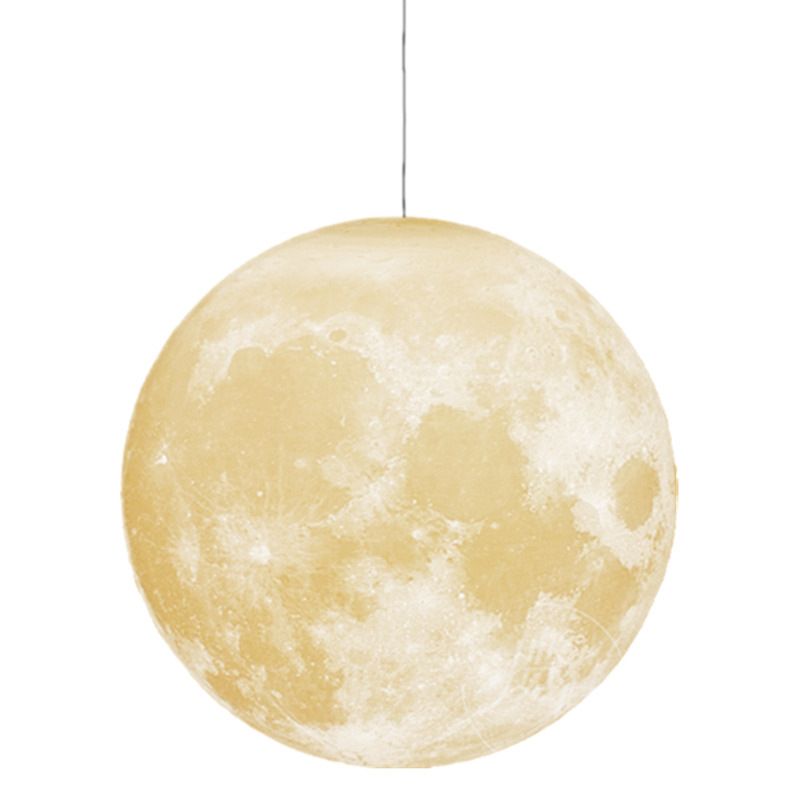 1 Light Moon Hanging Light Fixtures simplicity Nordic Style Plastic Ceiling Pendant Light for Bedroom