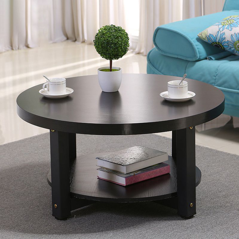 Wood Single Coffee Table No Distressing Coffee Table with Shelf