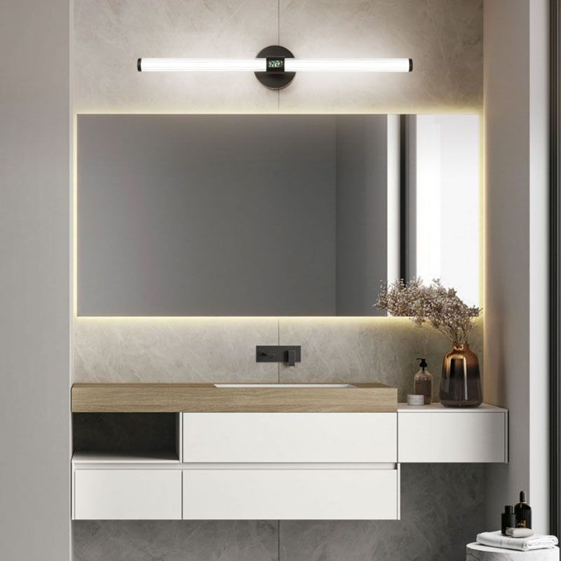 Lineaire schaduw metalen wandwandcontract Moderne stijl 1-licht spiegel Wandlamp