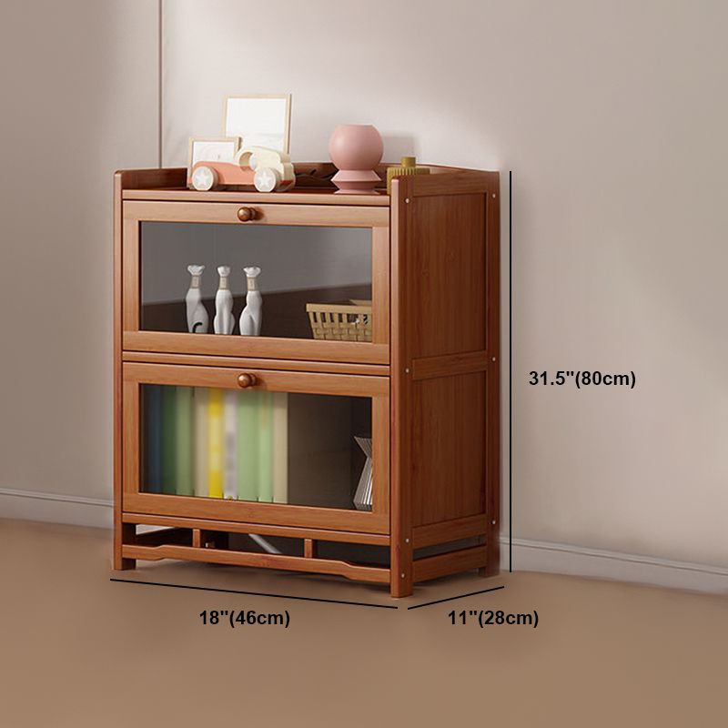 Engineered Wood Barrister Bookcase Contemporary Closed Back Bookshelf with Doors