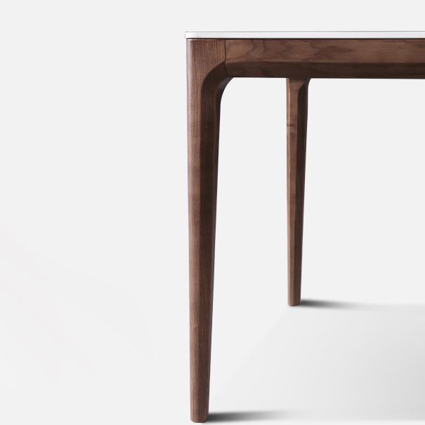 Mesa de comedor rectangular estilo mediados de siglo, colección de comedor de piedra para interior
