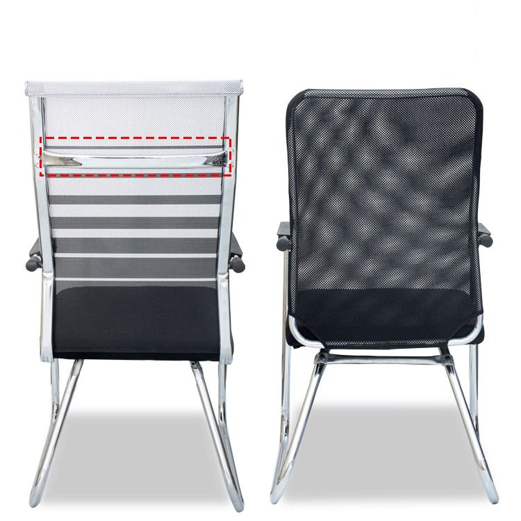 Contemporary Fixed Arms Desk Chair Ergonomic Mid-Back Desk Chair